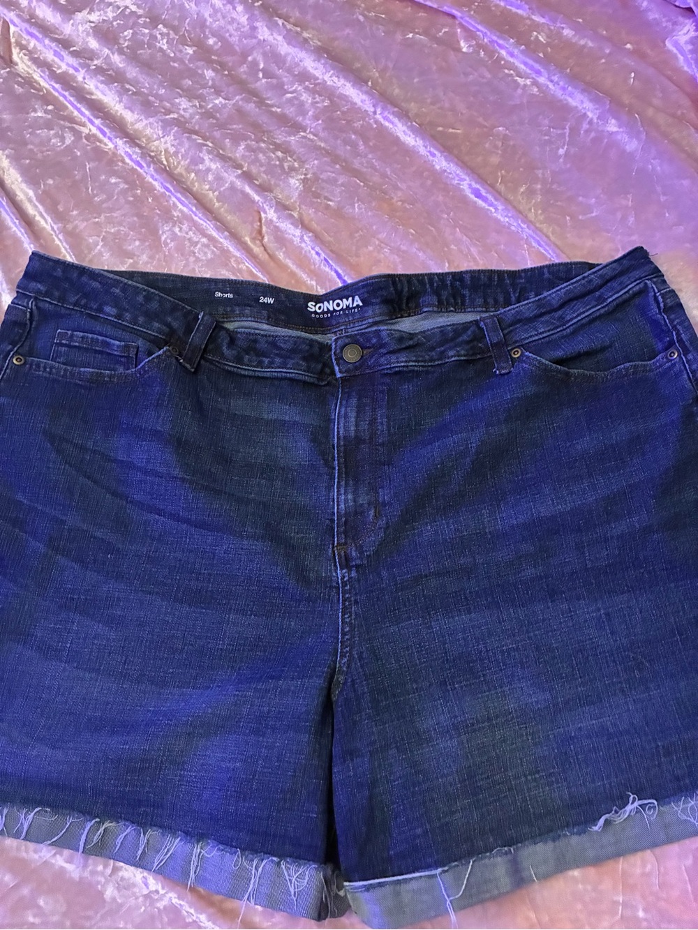SONOMA Dark Blue Denim Ankle-Length Cutoff Shorts